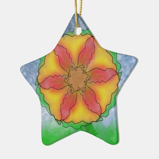 Ungerade Blume Keramikornament (Links)