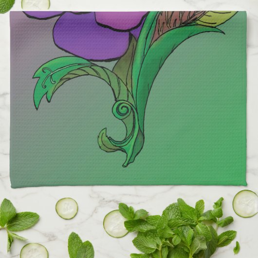 Ungerade Blume Küchentuch (Gefaltet)