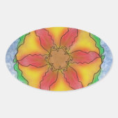 Ungerade Blume Ovaler Aufkleber (Vorderseite)