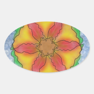 Ungerade Blume Ovaler Aufkleber