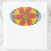 Ungerade Blume Ovaler Aufkleber (Tasche)