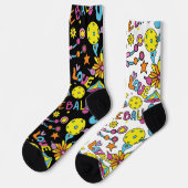 Ungerade 🤪, groovy, 90er, für coole Pickleballer  Socken (Linkes Detail)