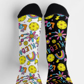Ungerade 🤪, groovy, 90er, für coole Pickleballer  Socken (Oben)