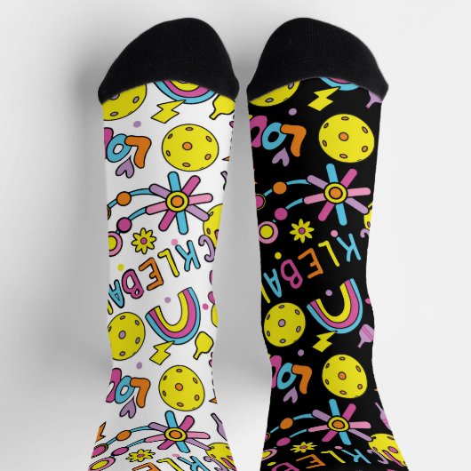Ungerade 🤪, groovy, 90er, für coole Pickleballer Socken (Oben)
