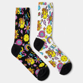 Ungerade 🤪, groovy, 90er, für coole Pickleballer  Socken (Rechts)
