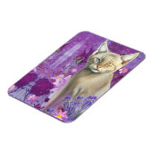 Ungerade Mit Augen siamesische Kätzin rosa Magnet (Linke Seite)