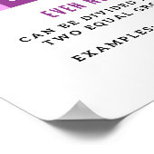 Ungerade und sogar Zahlen Grundmathematik Posters Poster (Ecke)