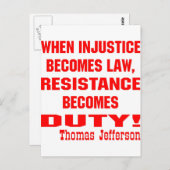 Ungerechtigkeit wird zu Rechtswiderstand zur Pflic Postkarte (Vorne/Hinten)