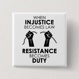 Ungerechtigkeits-quadratischer Knopf Button