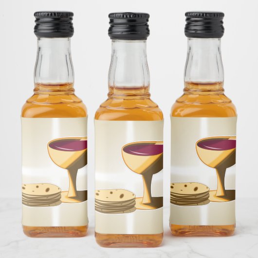 Ungesäuertes Brot und Wein Das letzte Abendessen O Alkoholflaschenetikett (Flaschen)