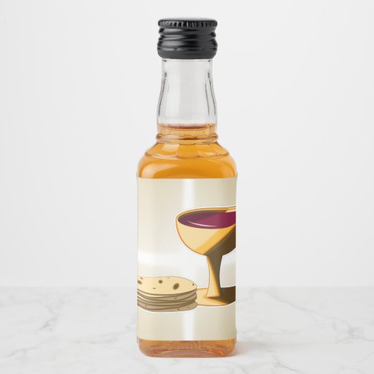 Ungesäuertes Brot und Wein Das letzte Abendessen O Alkoholflaschenetikett (Vorderseite)