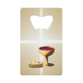 Ungesäuertes Brot und Wein Das letzte Abendessen O Geldbeutel Flaschenöffner