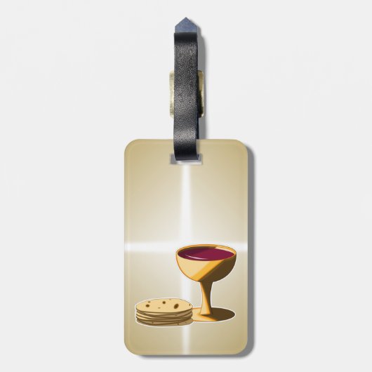 Ungesäuertes Brot und Wein Das letzte Abendessen O Gepäckanhänger (Rückseite vertikal)