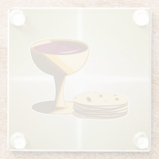 Ungesäuertes Brot und Wein Das letzte Abendessen O Glasuntersetzer (Rückseite)