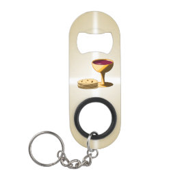 Ungesäuertes Brot und Wein Das letzte Abendessen O Mini Flaschenöffner