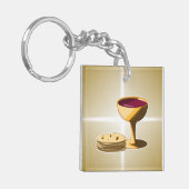 Ungesäuertes Brot und Wein Das letzte Abendessen O Schlüsselanhänger (Vorderseite links)