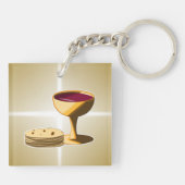 Ungesäuertes Brot und Wein Das letzte Abendessen O Schlüsselanhänger (Rückseite)