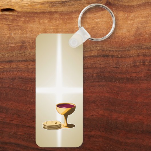 Ungesäuertes Brot und Wein Das letzte Abendessen O Schlüsselanhänger (Rückseite)