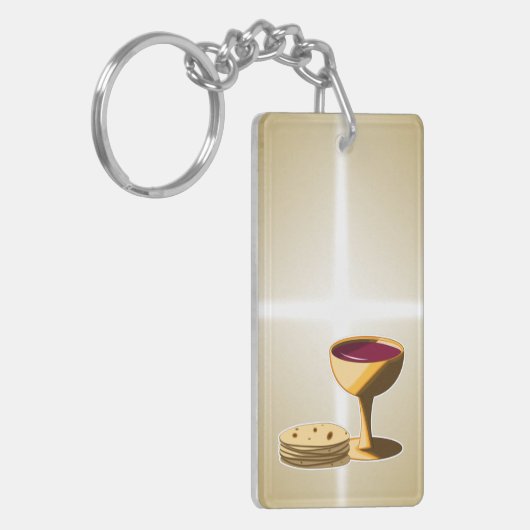 Ungesäuertes Brot und Wein Schlüsselanhänger (Vorderseite links)