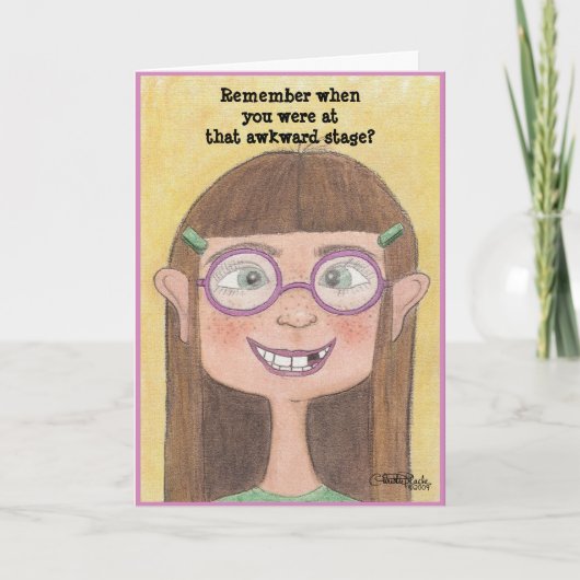 Ungeschicktes Bühne-Mädchen Karte (Vorderseite)