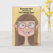 Ungeschicktes Bühne-Mädchen Karte (Gelbe Blume)