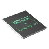 "Ungeschriebene Größe" Cyberpunk Notizblock (angewinkelt)