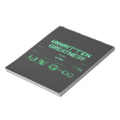 "Ungeschriebene Größe" Cyberpunk Notizblock (Rotiert)