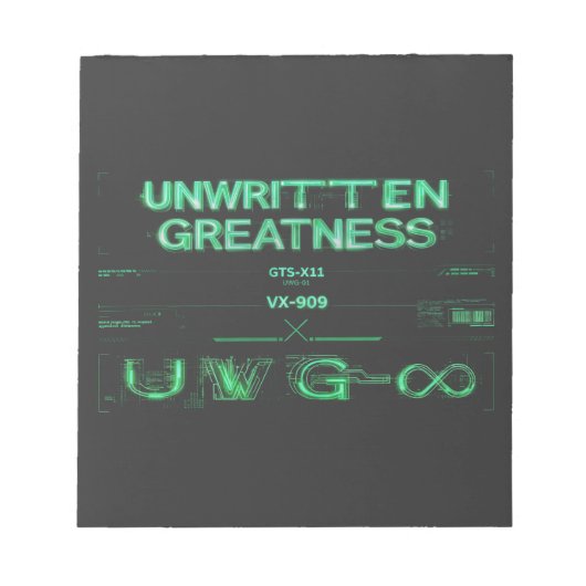 "Ungeschriebene Größe" Cyberpunk Notizblock (Vorderseite)