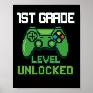 Ungesperrter Gamer der 1. Klasse CK für Schulkinde Poster