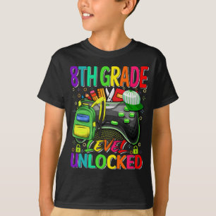Ungesperrtes Videospiel der achten Stufe zurück zu T-Shirt