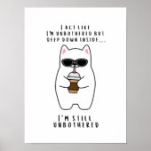 Ungestörte Katze mit Brille trinken Kaffee Poster (Vorne)
