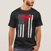 Ungestörte Pflege der amerikanischen Flagge in den T-Shirt (Vorderseite)