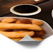 Ungesunde Fast Food mit Sauces verbreitet Poster (Ecke)