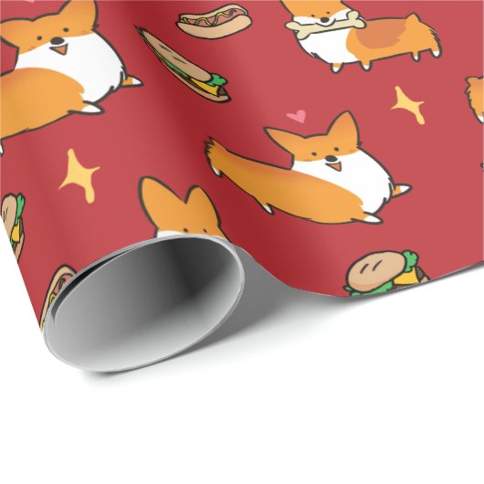 Ungesunde Fertigkostcorgi-Packpapier Geschenkpapier (Rolleneckpunkt)