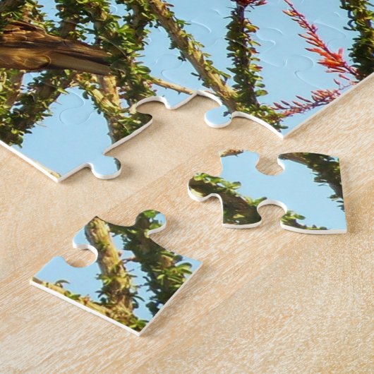 Ungetarnter Rotschwanzfalken in Ocotillo Bush Puzzle (Seite)