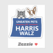 Ungeteilte Haustiere für Harris Walz Aufkleber (Blatt)