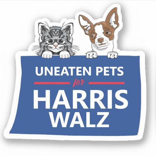 Ungeteilte Haustiere für Harris Walz Aufkleber (Vorderseite)