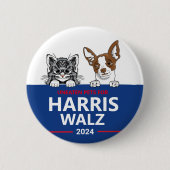 Ungeteilte Haustiere für Harris Walz Button (Vorderseite)
