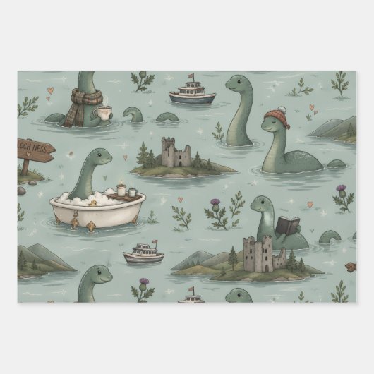Ungetüm von Loch Ness  Geschenkpapier Set (Vorderseite)