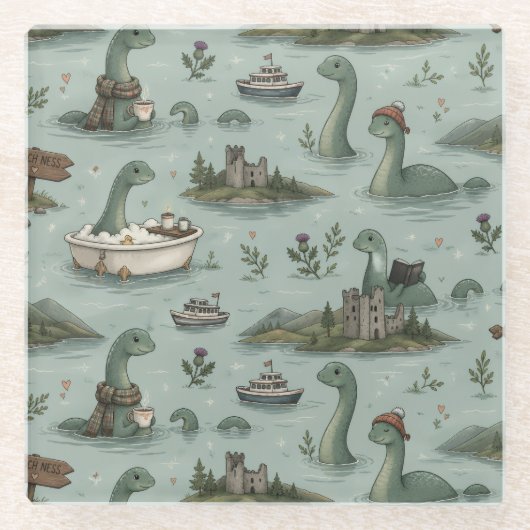 Ungetüm von Loch Ness Glasuntersetzer (Vorderseite)