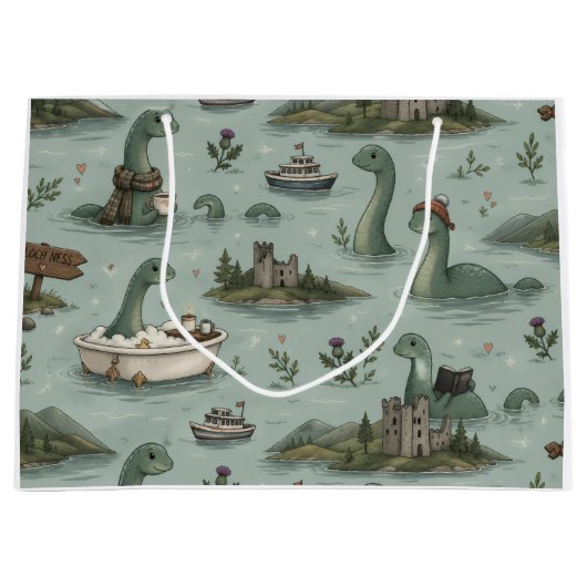 Ungetüm von Loch Ness Große Geschenktüte (Vorderseite)