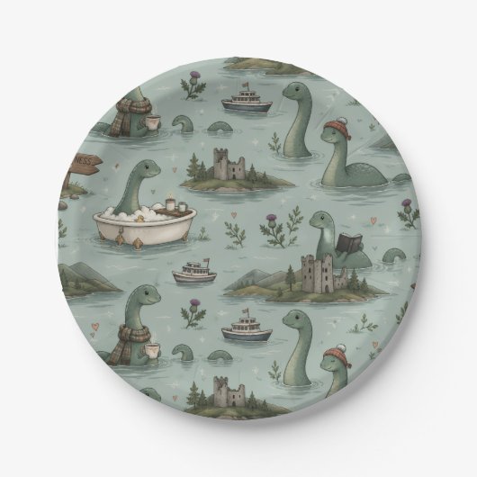 Ungetüm von Loch Ness Pappteller (Vorderseite)