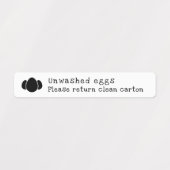 Ungewaschene Eier Rückgabekarton Waschbare Aufkleb Etiketten (Design 1)