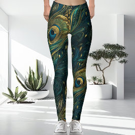 Ungewöhnlich + Einzigartiges, detailliertes Pfauen Leggings