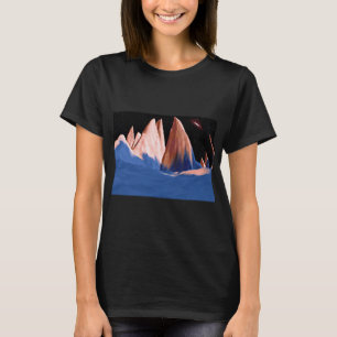 Ungewöhnlich gefärbter ferner Mond mit gezackten G T-Shirt