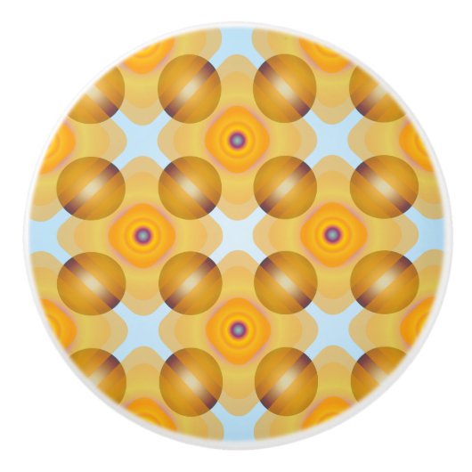 Ungewöhnlich gelb geometrisch keramikknauf (Vorderseite)