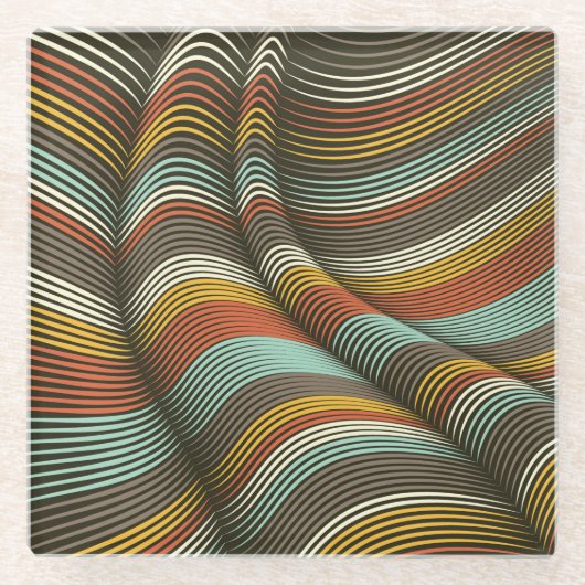 Ungewöhnlich geschwungene Flex Lines Glasuntersetzer (Vorderseite)