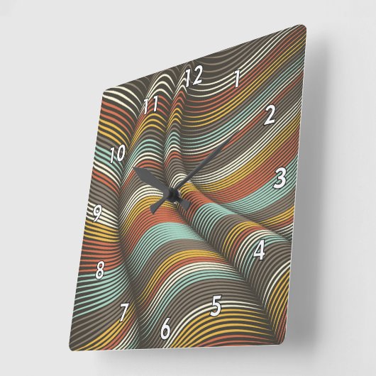 Ungewöhnlich geschwungene Flex Lines Quadratische Wanduhr (Winkel)