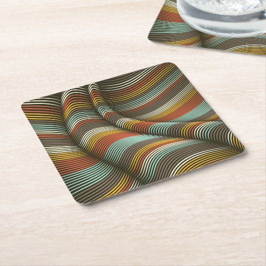 Ungewöhnlich geschwungene Flex Lines Rechteckiger Pappuntersetzer (angewinkelt)