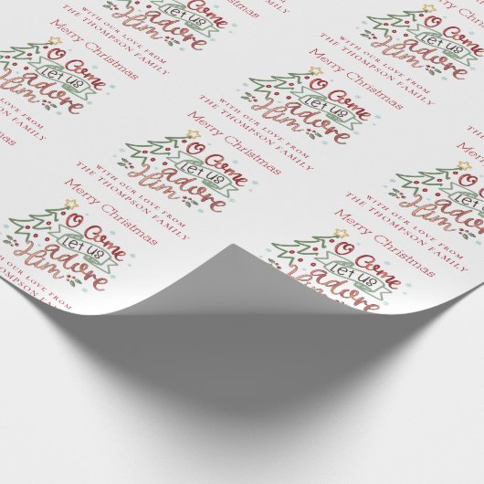 Ungewöhnlich ließ uns verehren Ihn Name Frohe Weih Geschenkpapier (Ecke)